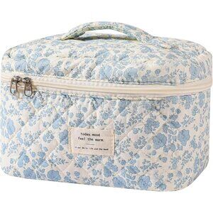 Large Makeup Bag, Cute Cosmetic Bag for Women Girls, Floral Coquette Aesthetic T